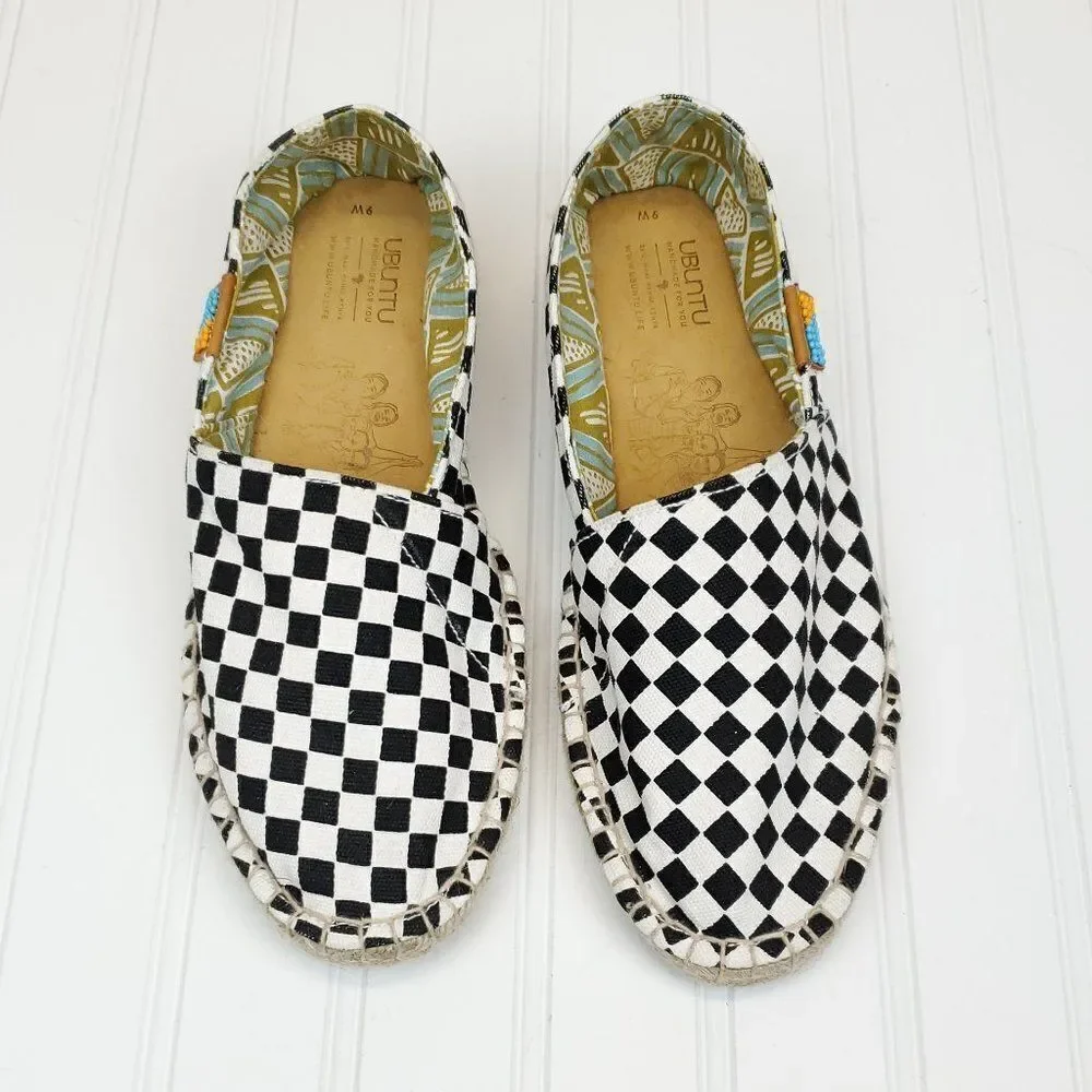 Ubuntu Afridrilles Black & White Checker Espadrilles